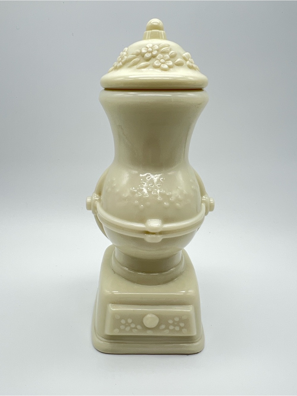 Vintage Avon Country Store Coffee Mill Milk Glass Sonnet Cologne Bottle 1970s